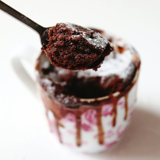 Chocolate Nutella Mug Cake - Recipe photo by gathering beauty