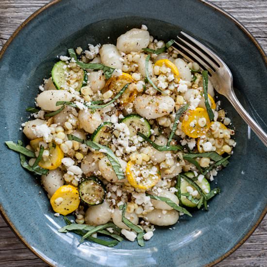 Sweet Corn & Summer Squash Gnocchi - Recipe photo by dishing up the dirt