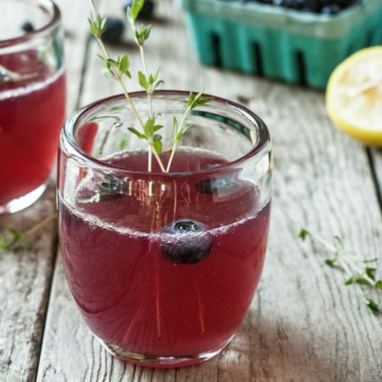 Blueberry, Honey & Thyme Cocktail - Recipe photo by dishing up the dirt
