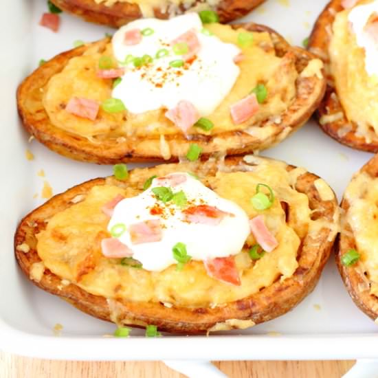 Chipotle Twice-Baked Potato Skins - Recipe photo by sliceofkitchenlife