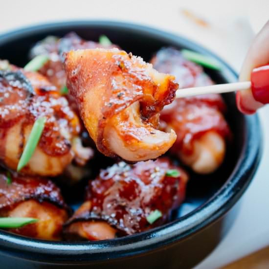 Bacon wrapped BBQ Chicken - Recipe photo by seefoodplay