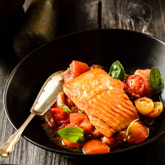 Salmon Sauce Vierge - Recipe photo by cocklesandmussels