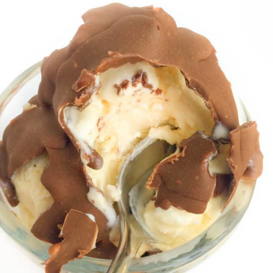 Chocolate Peanut Butter Magic Shell - Recipe photo by thelemonbowl