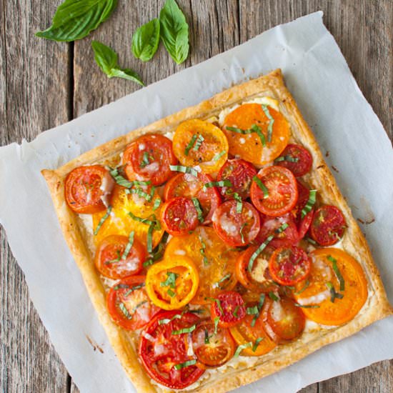 Tomato Tart - Recipe photo by tamingofthespoon