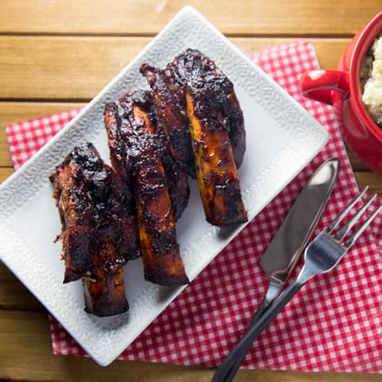 Ancho Espresso Beef Ribs - Recipe photo by TheBBQBuddha