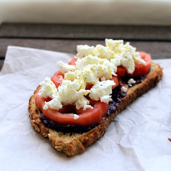 Tomato, Feta & Olive Paste Tartines - Recipe photo by My Little Expat Kitchen