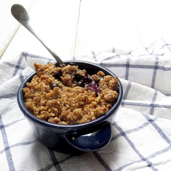 Nutty Blueberry Crumble - Recipe photo by thetoastedpinenut