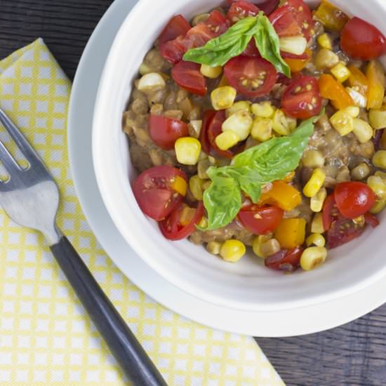 Summer Farro Risotto with Corn - Recipe photo by saltandserenity