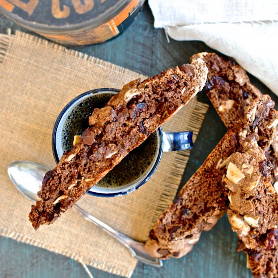Dark Chocolate & Cherry Biscotti - Recipe photo by Ciao Chow Bambina