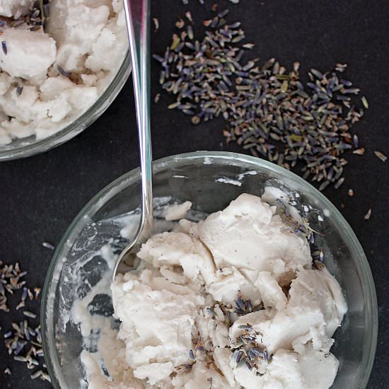Vegan lavender ice cream - Recipe photo by June Burns