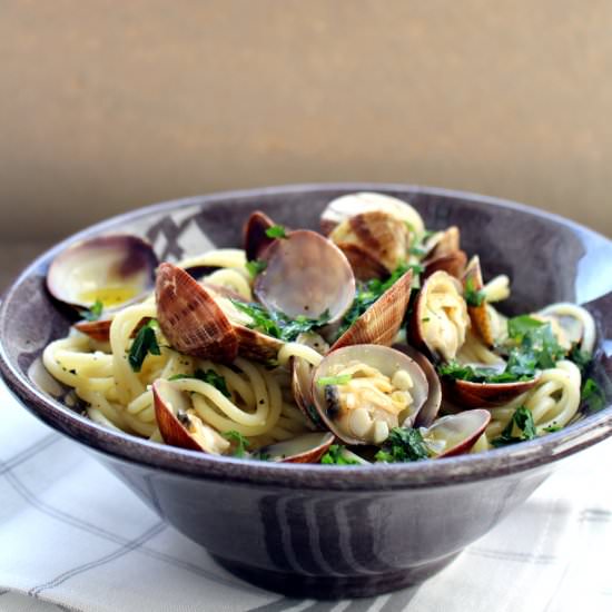 Spaghetti alle Vongole - Recipe photo by My Little Expat Kitchen