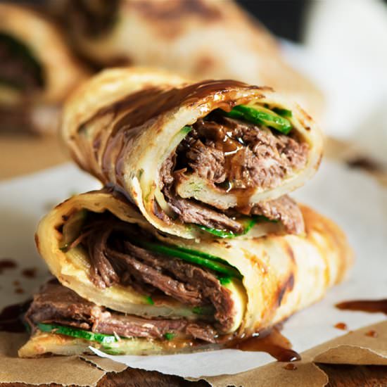 Taiwan Beef Stuffed Scallion Pancake - Recipe photo by CuriousNut