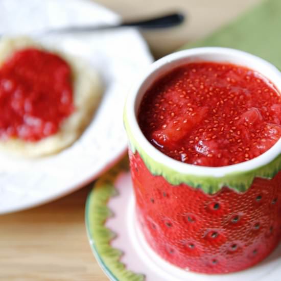 Strawberry Chia Jam - Recipe photo by Gourmet Girl Cooks