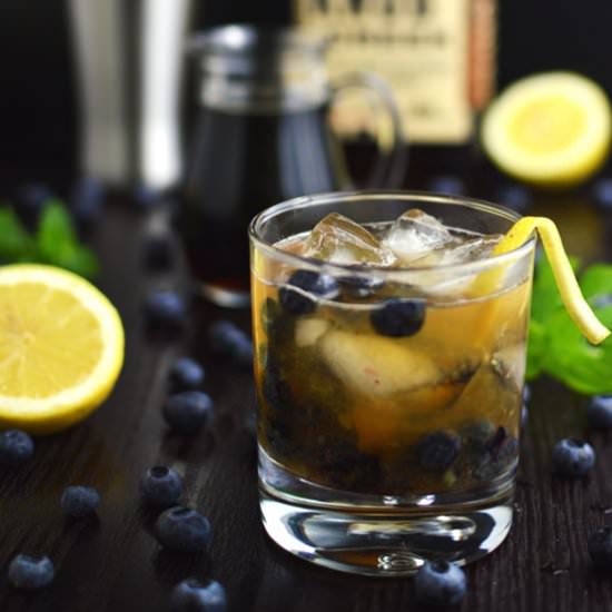 Blueberry Basil Bourbon Smash - Recipe photo by omgfood.com