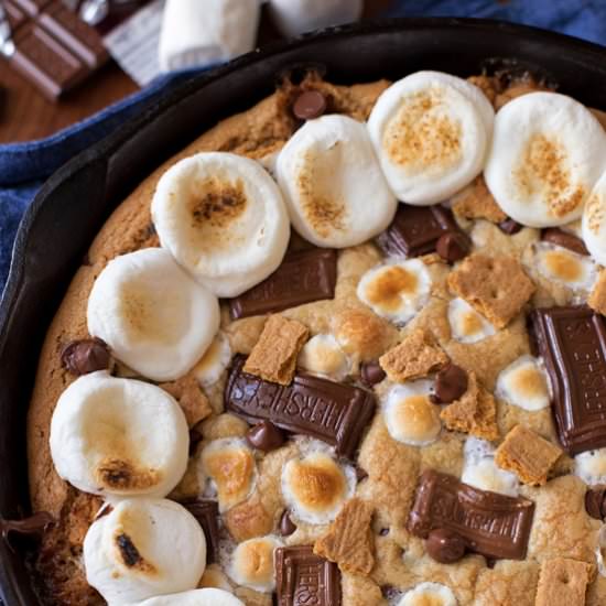 S'mores Skillet Cookie Cake - Recipe photo by Life Made Simple