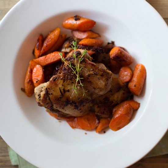 Dijon Roasted Chicken & Carrots - Recipe photo by asweetpeachef