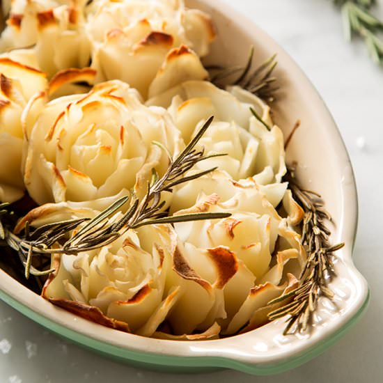 Before & After: Baked Potato Roses - Recipe photo by lublyou