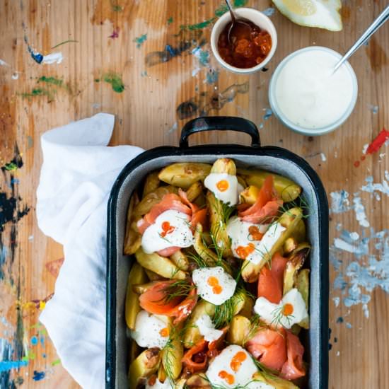 Potato Salad with Wild Salmon - Recipe photo by trickytine