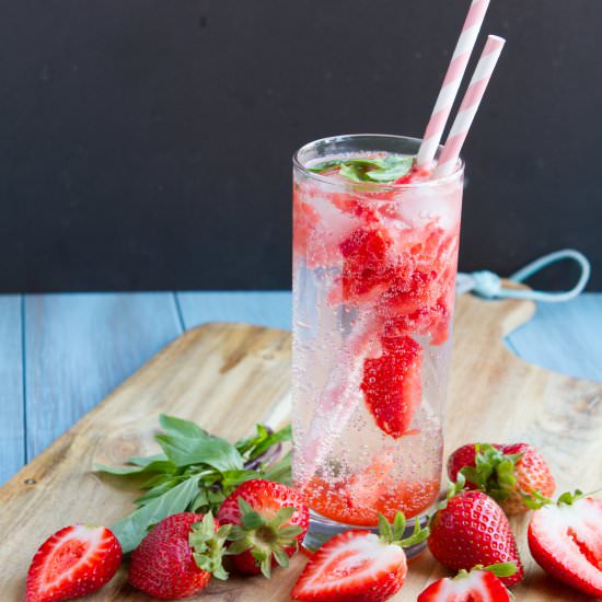 Strawberry Basil Italian Lemonade - Recipe photo by HealthfulPursuit