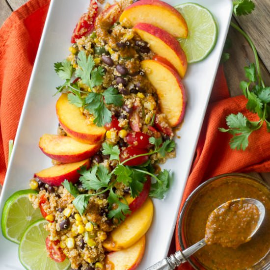 Quinoa Black Bean Peach Salad - Recipe photo by ImBoredLetsGo