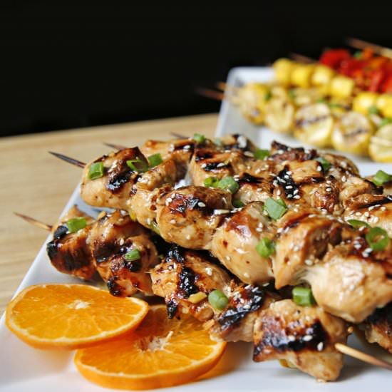 Grilled Asian Style Chicken Kabobs - Recipe photo by Gourmet Girl Cooks