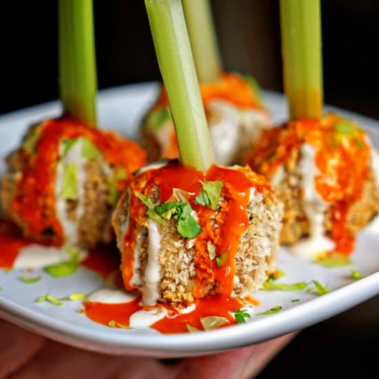 Crunchy Buffalo Chicken Meatballs - Recipe photo by keviniscooking