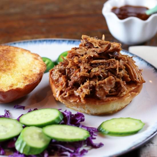 Slow Cooker Sriracha Pulled Pork - Recipe photo by Something New For Dinner