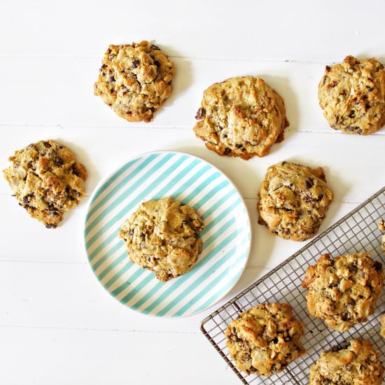 Giant Chocolate Skor Walnut Cookies - Recipe photo by Simply beautiful eating