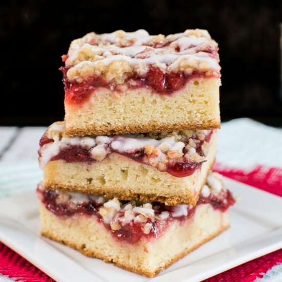 Cherry Crisp Coffee Cake - Recipe photo by BruCrewLife