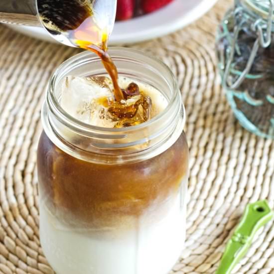 DAIRY FREE ICED LATTE - Recipe photo by Cook Eat Well