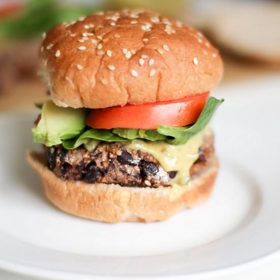 black bean and couscous burger - Recipe photo by RecipeRighter