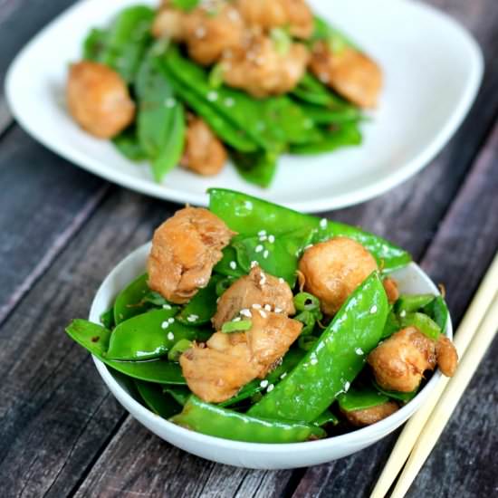 Easy Ginger Chicken & Snow Peas - Recipe photo by LivingWellMom