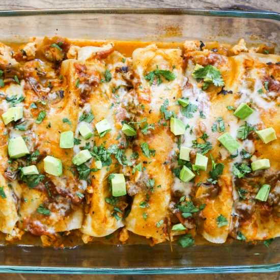 Skinny Hatch Enchiladas - Recipe photo by atastymess