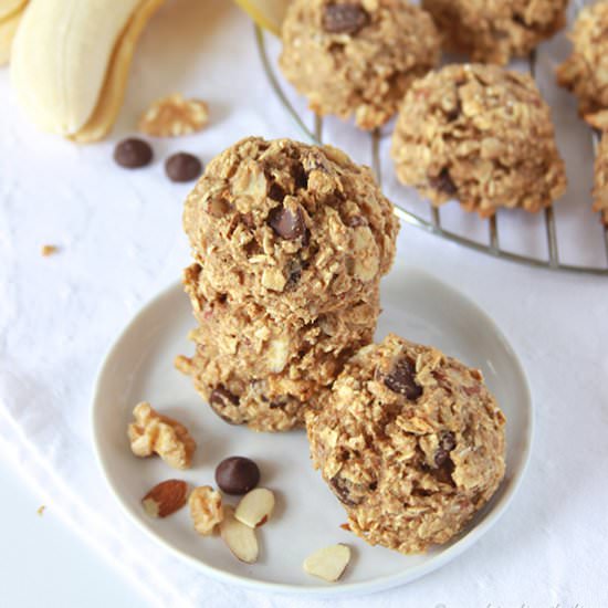 Healthy Banana Nut Dark Chocolate Chip Cookies - Recipe photo by cookingwithruthie