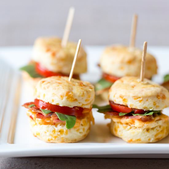 Mini Pimento BLT Cheddar Biscuits - Recipe photo by Pizzazzerie