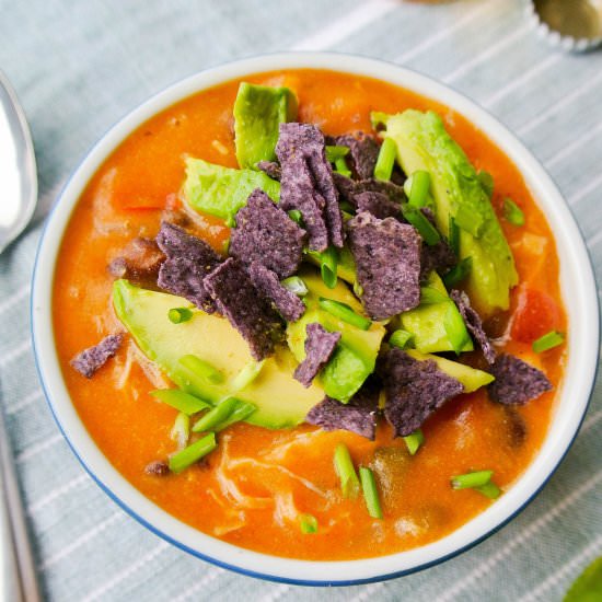 20-Minute Chicken Tortilla Soup - Recipe photo by kellysambitiouskitchen