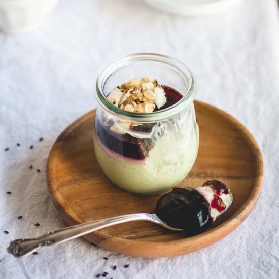 Matcha Panna Cotta - Recipe photo by butterlustblog