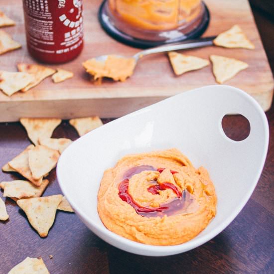 Creamy Sriracha Hummus - Recipe photo by dadwithapan