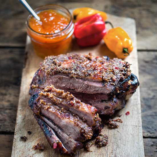 Jerk Turkey with Yellow Pepper Jam - Recipe photo by supergoldenbakes