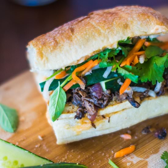Shredded Mushrooms + Tofu Bánh Mì - Recipe photo by plantcrush