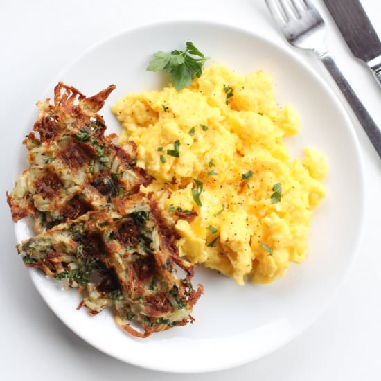Waffle-Iron Hashbrowns - Recipe photo by InquiringChef