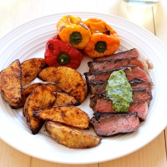 Steak Frites and Chimichurri Butter - Recipe photo by thegirlonbloor
