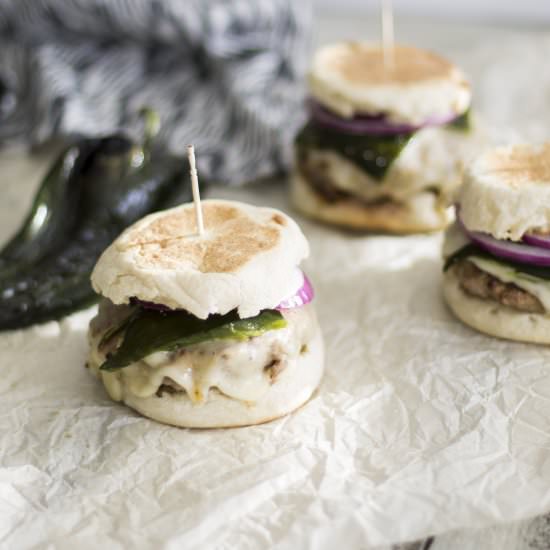 Roasted Poblano Pork Burgers - Recipe photo by My Diary of Us