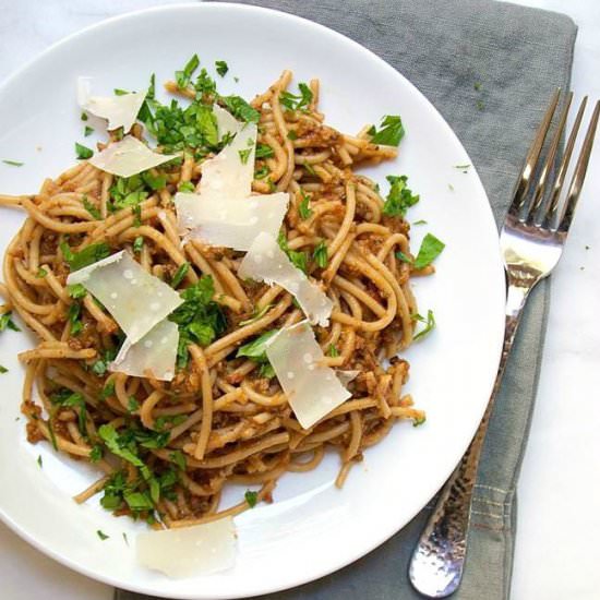 Roasted Vegetable Puttanesca Sauce - Recipe photo by PinchandSwirl