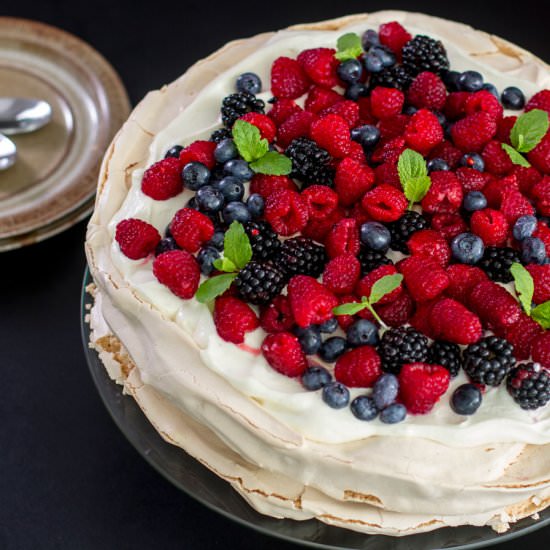 Berry Pavlova - Recipe photo by Home Cooking Adventure