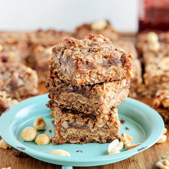 Peanut Butter & Jelly Crumb Bars - Recipe photo by bakerita