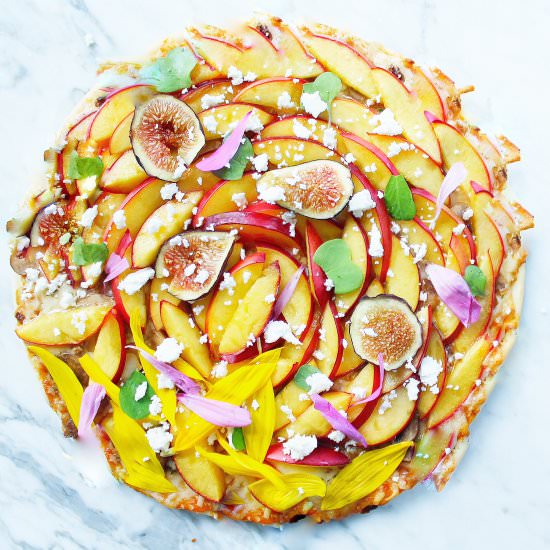 Fig & Nectarine Pizza with Feta - Recipe photo by Simply beautiful eating