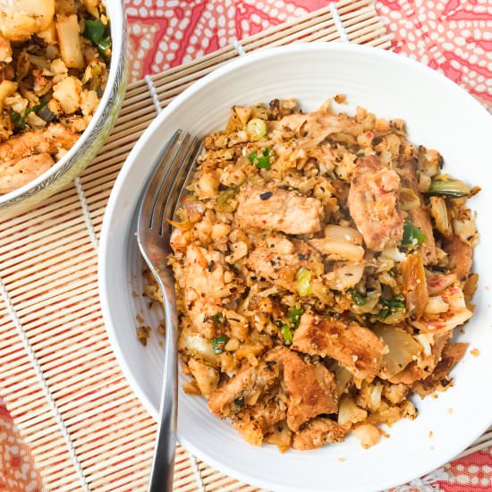 Kimchi Fried Cauliflower Rice - Recipe photo by Petite Canteen