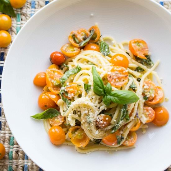 Sun Gold Tomato Pasta - Recipe photo by ColeyCooks