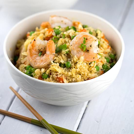 Shrimp Fried Cauliflower Rice Bowl - Recipe photo by Jessica Gavin